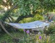 Hangmat onder een boom in de tuin