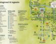 Plattegrond met kwekers en makers op een kaart met nummers en pictorgrammen.
