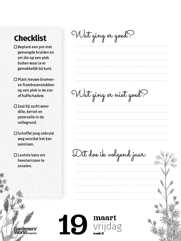 Checklist scheurkalender 27
